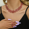 Ladies' Banquet Style Vine Full Diamond Necklace Earrings Two Piece Set Wedding Party Banquet Women's Accessories - Image 4