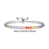 Adjustable Multicolor Tennis Bracelet with Colorful Stone Accents - Image 9