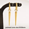 No Fade Different Length Pointed Cone Dangle Earring Stainless Steel Round Hoop Earrings For Women Men Jewelry Ear Piercing Gift - Image 23