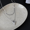 Double-Layer Love Heart Pendant Necklace with Simple Chain Design - Image 1