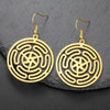 Hekate Wheel Dangle Earrings Stainless Steel Triple Moon Strophalos Hecate Goddess Wiccan Magic Amulet Jewelry - Image 1