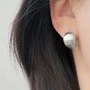 Frosted Brushed Spherical Water Droplet Hoop Earrings for Women Retro Gold Color Unique Creative Versatile Accessories - Image 5