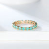Single Row Stone Blue Green Pink Ice Flower Zircon Stacking Engagement Rings For Women Gold Color Round Wedding Bands - Image 10