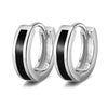 1 Pair/9 Pairs Hoop Earrings for Men Women Unisex Stainless Steel Black Silver Color Men's Huggie Hoop Earrings Set - Image 7
