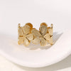 Stainless Steel Daisy Flower Rings for Women Men Vintage Irregular Flower Geometric Hollow Open Rings Charm Jewelry Gift - Image 9