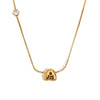 Zircon Bubble 26 Letters Necklace Stacked Jewelry Gold Plated Stainless Steel For Women Charm - Image 32
