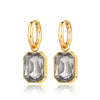 Stainless Steel Geometric Square Hoop Earrings Sparkling Cubic Zirconia Crystal Earrings Jewelry For Women - Image 12