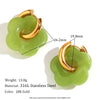Resin Flower Accessories Hoop Earrings Y2K Women's Earrings Gold Plated Colorful 316L Stainless Steel - Image 7