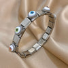 Greatera Five Colorful Eye Personality Elastic Bracelets European American Stainless Steel Cool Women's Bangle - Image 4