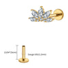 Titanium 16G Marquise Lotus CZ Flower Flat Back Stud Labret Tragus Helix Cartilage Conch Earring Piercing - Image 9