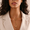 Stainless Steel Pull Adjustable Water Drop Shape Tassel Charm Necklace Personality Jewelry Gifts - Image 3
