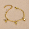 Gold Plated Anklets Stainless Steel, Dainty Bell Charm Adjustable Figaro Chain Link Ankle Gifts - Image 5