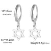 Stainless Steel Gold Color Pendant Hoop Earrings Heart Hexagon Snake Cross Butterfly Flower Bird Jewelry Gift - Image 14