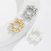 Punk Vintage 3Pcs C-Shaped Ear Clip For Women Simple Pearl Acrylic Small Round No-Pierced Earring Female Party Jewelry - Image 3