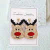 1 Pair Cute Sparkling Reindeer Design Jewelry Earrings For Women, Holiday Party Gift - Image 1