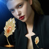 Party Jewelry Retro Crystal Maple Leaf Brooch Elegant Plant Series Badge Good Gift for Women - Image 4