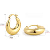 Punk Gold Plated Stainless Steel C Shape Croissant Chunky Hoop Earrings for Women Twisted Polished Circle Huggie Ear Jewelry - Image 11