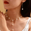 3Pcs/Set Korean Gold Color Pearl Choker Necklace Earring Set For Women Elegant Imitation Pearl Beads Clavicle Chain Jewelry - Image 3