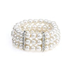 Three-Row Glass Bead Stretch Bracelet with Rhinestone Details - Image 7