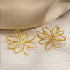 Stainless Steel Earrings with Gold Plated Hollow Flower Design, Delicate Timeless for Daily Jewelry - Image 4
