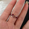 Goth Punk Retro Red Crystal Love Heart Cross Geometry Irregular Open Ring Set Y2K Halloween Accessories For Women Kpop Jewelry - Image 7