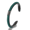 Classic Men Stainless Steel Woven Leather Cuff Bracelet Bangles Minimalist Jewelry Lovers' Gift - Image 8