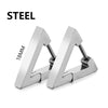 1 Pair Punk Stainless Steel Triangle Earrings Women Men Ear Piercing Geometric Stud Earrings Push-Back Clip Unisex Party Jewelry - Image 8