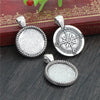 10pcs 20mm Inner Size Antique Silver Plated And Bronze compass Style Cabochon Base Setting Charms Pendant - Image 2