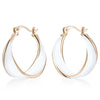 Black Enamel Hoop Earrings For Women Rose Gold Color Girl Party Accessories Wedding Eardrop Jewelry - Image 7