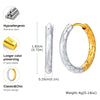 Two Tone Circle Hoop Earring for Women, Hammered Stainless Steel Women's Mini Huggie Earrings, Gold Plated Small Hoops - Image 13