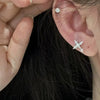 Shiny Rhinestone Zircon Cross Earrings For Women Korean Stainless Steel Earring Daily Birthday Party Y2K Jewelry Gifts - Image 5