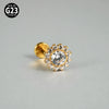 1PC Titanium Zircon Flower Rook Helix Stud Tragus Cartilage Earring Lobe Labret Piercing Jewelry 16G - Image 15