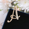 Women Rhinestone Brooch A-Z English Letter Gold Color Metal Pins Crystal Alphabet Jewelry Shirt Clothes Accessories Gift - Image 24