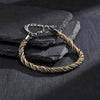Stylish Two Tones 5mm Stainless Steel Chain Bracelets for Men Women,Adjustable Twisted Rope Box Chain Hand Woven Jewelry - Image 6