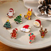 6 pcs/1 set Christmas cartoon brooches, cute Santa Claus, reindeer, and snowman series brooches, suitable for Christmas badges - Image 1