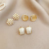 6/10/12 Pcs Simulated Pearl Round Square Stud Earrings Small French Elegant Daity Ear Studs for Women Daily Jewelry Sets F - Image 26