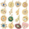 Eye Charm Jewelry Charms for Earrings Necklace Bracelet Making Cute Turkish Evil Blue Eye Pendant Gold Color Snake - Image 1