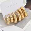 6Pcs Vintage Classic Geometry Glossy Ccb Gold Plated C Shape Hoop Earrings Set for Women Waterdrop Earing Jewelry - Image 8