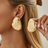Ingemark Simple Metal Irregular Oval Stud Earrings Women Exaggerated Gold Color Geometric Earring Party Jewelry Gift - Image 7