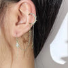 1pc Delicate Moon Star Long Chain Fake Piercing Earclip Earrings for Women Earcuff without Hole Y2k Jewelry Gifts - Image 2