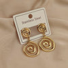 Charming heavy metal fan-shaped spiral gold-plated women's earrings, and stainless steel, wife gift - Image 5