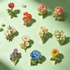 Elegant Botanical Enamel Flower Pins, Assorted Plant Lapel Brooches, Nature Badges for Clothing, Women's Accessories - Image 1