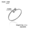 Cazador Adjustable Beads Twisted Rope Thin Rings for Women Stainless Steel Kpop Jewelry Gold Plated Open Finger Rings - Image 9