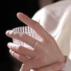Shiny Silver Zircon Twisted Frosted Adjustable Ring for Women Girl Jewelry Accessories Colorfast - Image 3