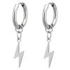 1 Pair Lightning Punk Cool Stainless Steel Piercing Dangle Hanging Men's Earrings for Women Jewelry Gift Y2K - Image 1