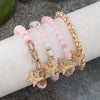 4Pcs Butterfly Beaded Bracelet Set For Women Pink Acrylic Beads Elastic Chain Bangle Female Bohemian Party Jewelry Gift - Image 2