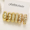 6pcs Chunky Gold Plated Waterdrop Hoop Earrings For Women Minimalist Smooth Thick Circle Drop Earring Lightweight Party Jewelry - Image 8