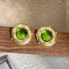 Vintage Style Green Crystal Sparkling Round Earrings Exaggerated Style Earrings - Image 3