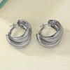 Stainless Steel Chunky Hoop Earrings for Women Girls Gold Color Double Ring Thick Geometric Drop Earrings Statement Jewelry Gift - Image 5