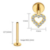 Titanium Mini Heart Cartilage Earring 16G Dainty Flat Back Labret Stud Tragus Helix Piercing Jewelry - Image 19